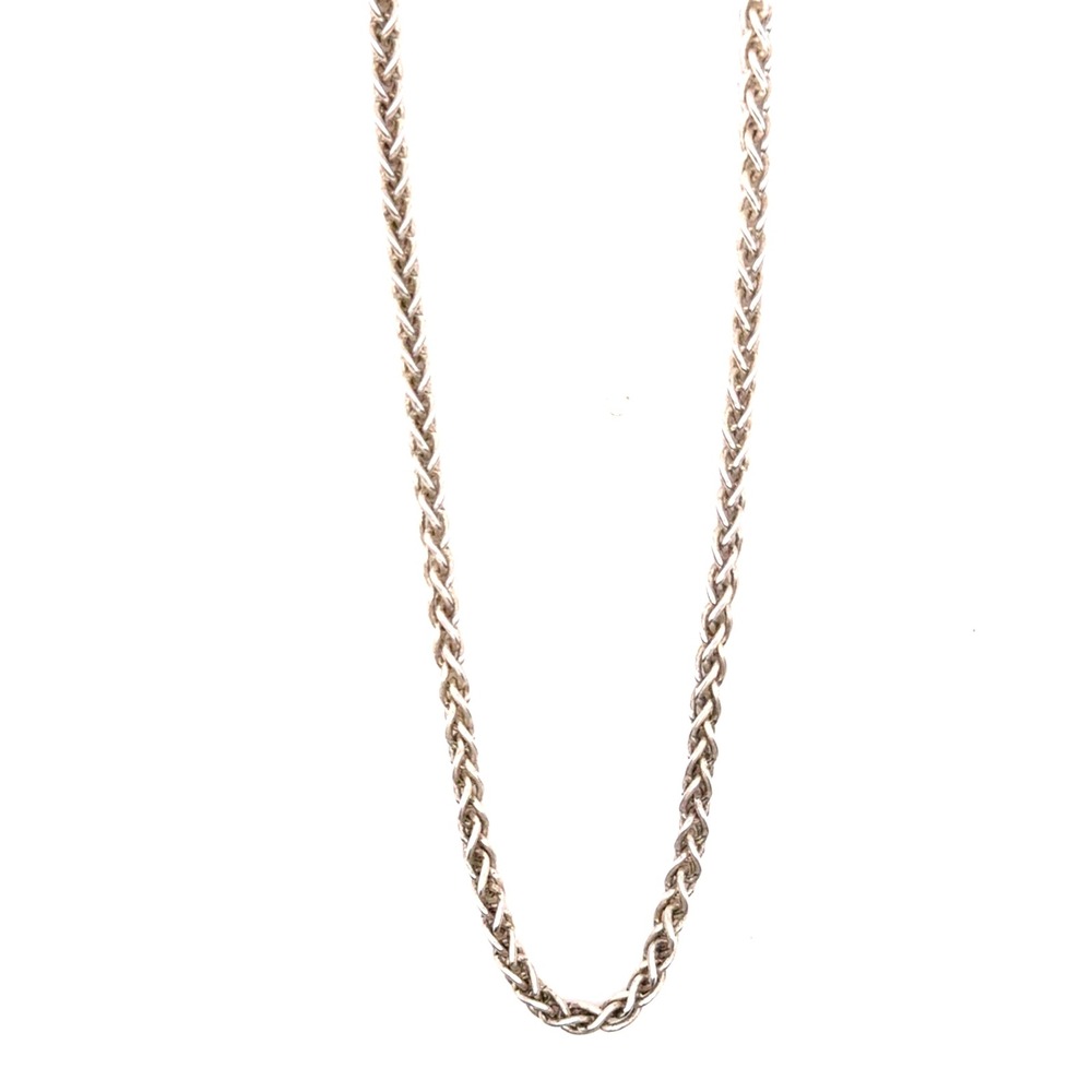 Sterling Silver 925 Wheat Chain Necklace 18 Inch 3mm 9g Braided Link